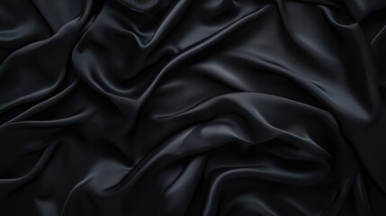 Fototapeta premium Elegant Black Satin Fabric