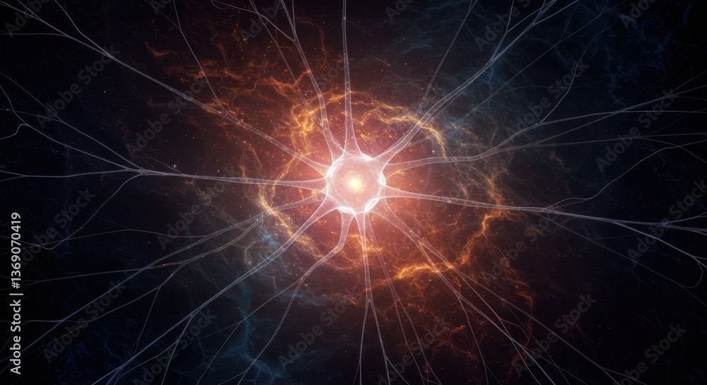 Poster an abstract representation of energy with radiating lines emanating from a central glowing core desi