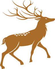 Floral Antler Deer Silhouette