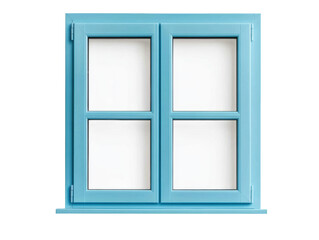 Obraz premium Blue window frame design for home architecture and decoration, cut out
