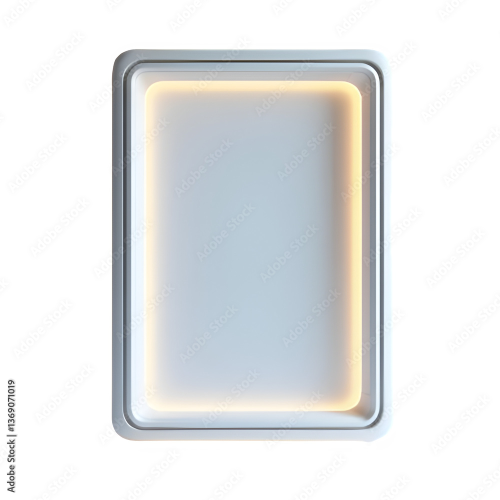 Poster futuristic 3d-rendered rectangular metallic frame with a sleek, modern design, perfect for technolog