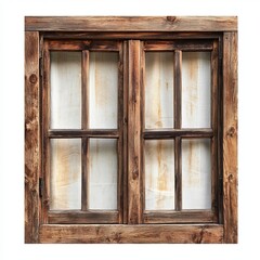 Obraz premium wooden window frame isolated on White background Remove White Background, Clipping Path, pen tool