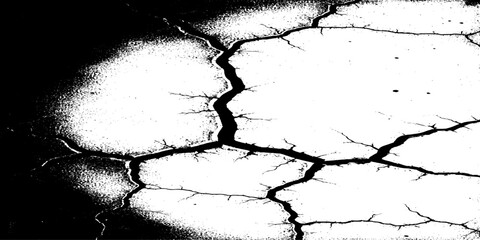 Black and white grainy halftone texture. Dust overlay textured scratched glitch effect for design vector Distress Grunge Texture. Seamless Pattern. Halftone Old, Retro Background. Broken, Cracked.  