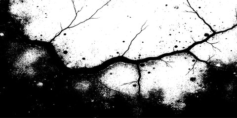 Black and white grainy halftone texture. Dust overlay textured scratched glitch effect for design vector Distress Grunge Texture. Seamless Pattern. Halftone Old, Retro Background. Broken, Cracked.  