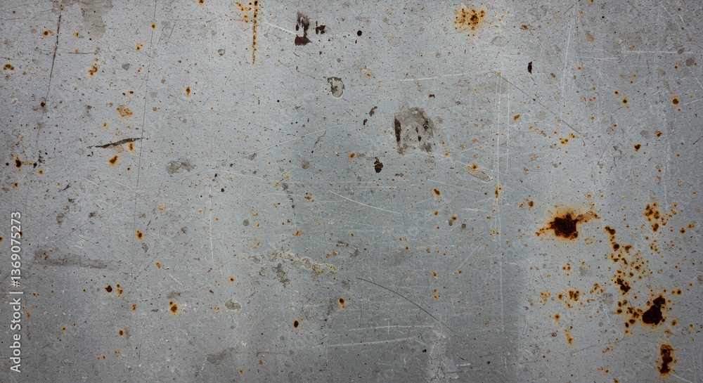 Aufkleber a close up view of a weathered and textured gray surface with rust spots and subtle color variations