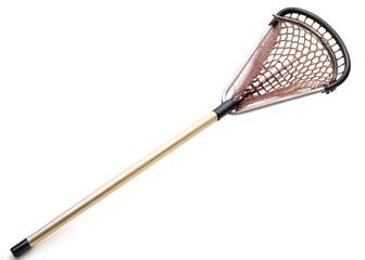 A Lacrosse Crosse Against a Minimalist backdrop: Capturing a still life of a lacrosse stick, the image portrays the tool against an backdrop. It is a stark, clean shot.