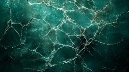Cracked surface resembling delicate web patterns beneath water in a serene aquatic environment