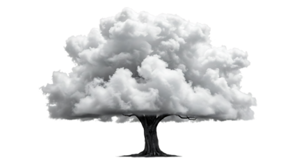 abstract tree with smoke