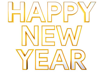 Happy new year colorful 3d render text design. Happy new year poster design. 3d text design with cool cinematic style .