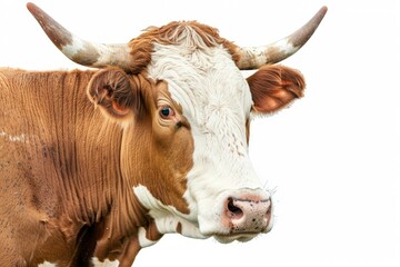 Ultra Quality Picture of Hereford Cow Isolated on White Background