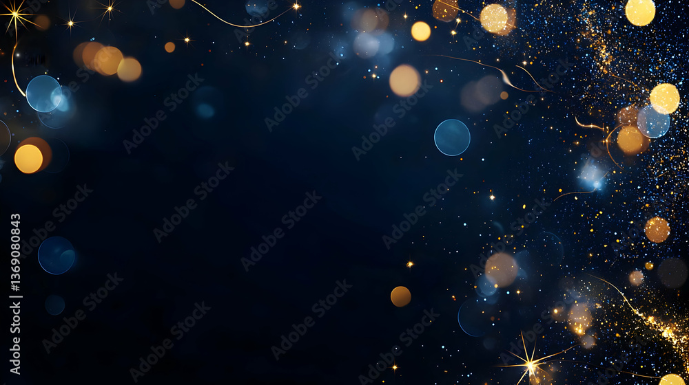 Poster abstract background with sparkles and bokeh