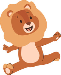 Fototapeta premium Playful Lion Cub Cartoon