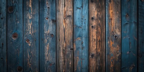 Obraz premium Rustic Blue Wooden Plank Texture – Aged and Weathered Wood Background