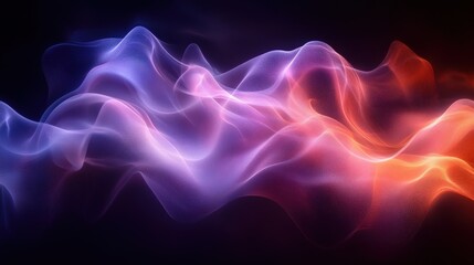 Obraz premium Ethereal Abstract Waves in Soft Purple and Orange Hues