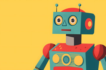 Fototapeta premium retro mechanical robot, vintage industrial design