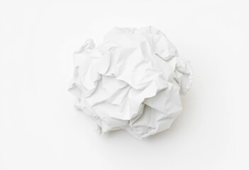 Naklejka premium Close-up of a crumpled white paper ball, isolated on white background, paper ball, clean