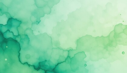 Obraz premium Serene Green Watercolor Texture Mint Swirls and Gradient Background