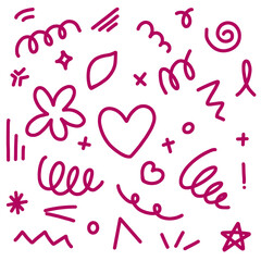 Hand-Drawn Doodle Elements &ndash; Playful Abstract Line Art Scribble