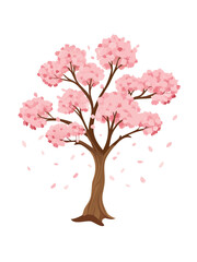 Obraz premium Whimsical Blossoms: A Playful Tree and Petal Collection