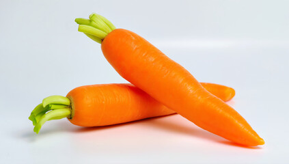 Fresh Organic Carrots isolated on white background