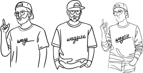 Streetwear fashion, Urban style, Hip hop outfit, Trendy apparel, Fashion illustration, Cool t-shirt design, Casual wear, Street style, Modern fashion, Stylish clothing, Youth culture, Fashion vector, 