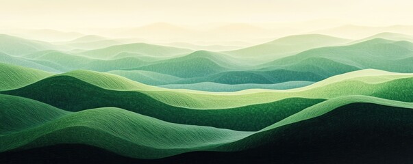 Obraz premium Gentle Green Mountain Ranges