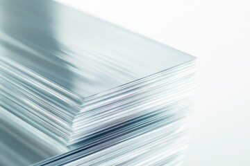 Stacked sheets of clear plastic, studio shot, minimalist