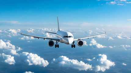 Obraz premium White Airplane Flying Above Clouds