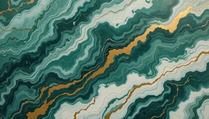 Fototapeta premium Elegant Emerald and Cream Marble Texture with Gold Veins Luxurious Abstract Art Background