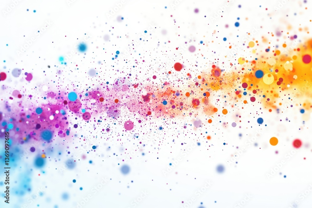Poster Colorful abstract design with vibrant dots creating a dynamic atmosphere, perfect for artistic representation and modern decor