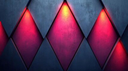 Vibrant Geometric Background with Red Lighting and Dark Tones
