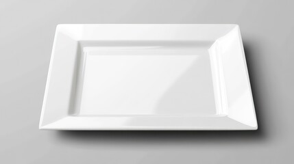 Fototapeta premium Empty white square plate on transparent background. Stylish modern dish. Blank plate for food. Simple clean design. Ideal for food presentation. Empty dish for serving. Studio shot. Suitable for