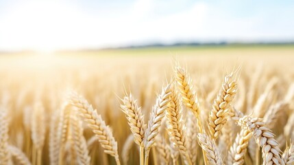 Fototapeta premium Golden Wheat Field in Sunlight