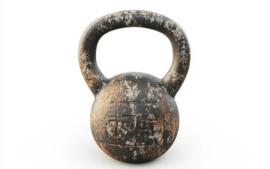 CrossFit Sports Logo with a Detailed Kettlebell Isolated On White Background.