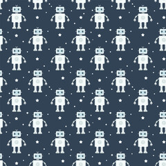 Robot pattern background vector illustration