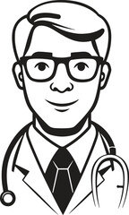 Doctor badge silhouette design vector icon illustration isolated on white background