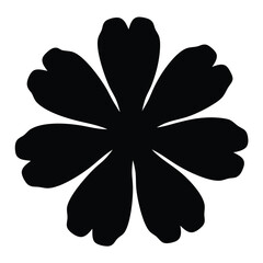 Obraz premium A Simple Black Silhouette of a Six Petaled Flower Blossom