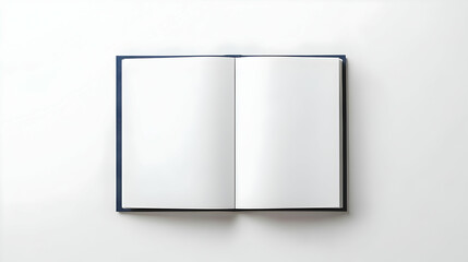 Open Blank Notebook on White Background