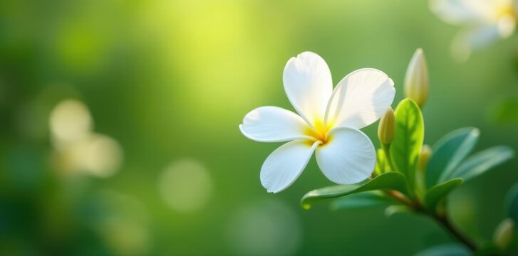 Delicate white manolia flowers swaying in a gentle breeze, nature, manolia