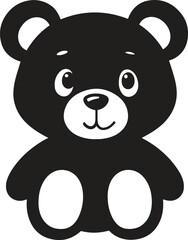 A black teddy silhouette flat design vector icon logo illustration isolated on white background