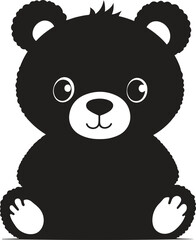 A black teddy silhouette flat design vector icon logo illustration isolated on white background