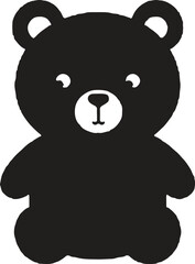A black teddy silhouette flat design vector icon logo illustration isolated on white background