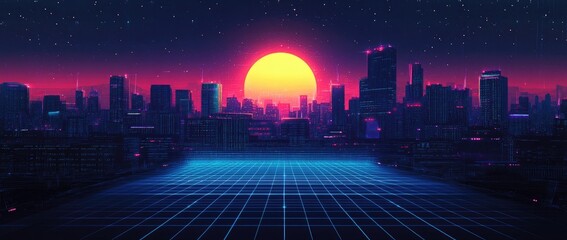 Futuristic Cityscape at Sunset