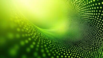 Green digital swirl, bright background, tech presentation