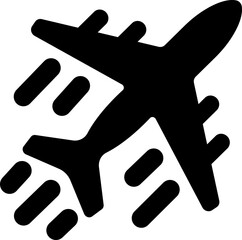 Airplane aviation icon in flat. isolated on transparent background