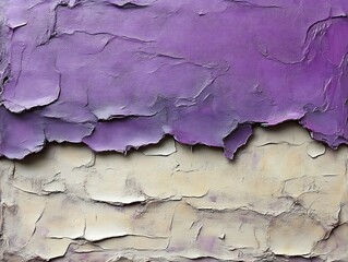 Obraz premium An abstract painting displaying purple and beige textured surfaces