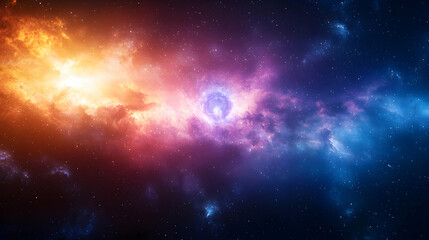 Naklejka premium Colorful Nebulae In Deep Space