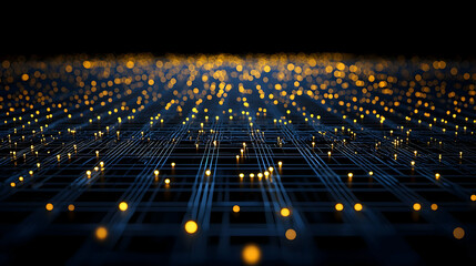 Fototapeta premium Abstract Digital Technology Background With Glowing Lines And Dots