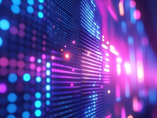 Fototapeta premium Abstract Digital Display with Dotted Pattern and Colorful Glowing Lights