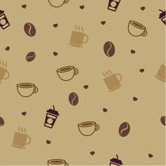 Minimalist Coffee Icons Seamless Vector